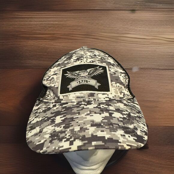 1776 American Eagle Patriotic Digital Camo Trucker Hat Cap Adjustable Snapback - Picture 1 of 8